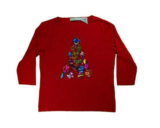 Beaded Christmas Tree-Small Christmas Sweater