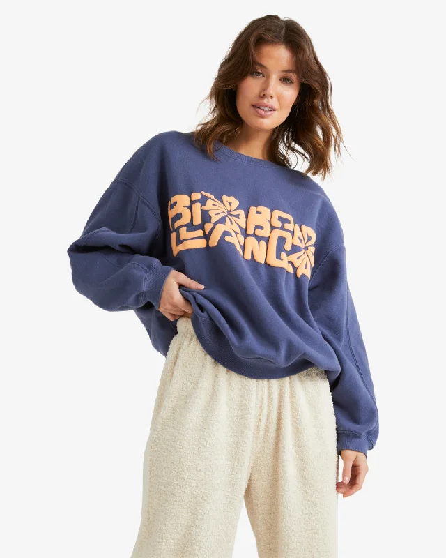 Billabong Tiki Vibes Kendall Crew Sweatshirt-Blue Surf