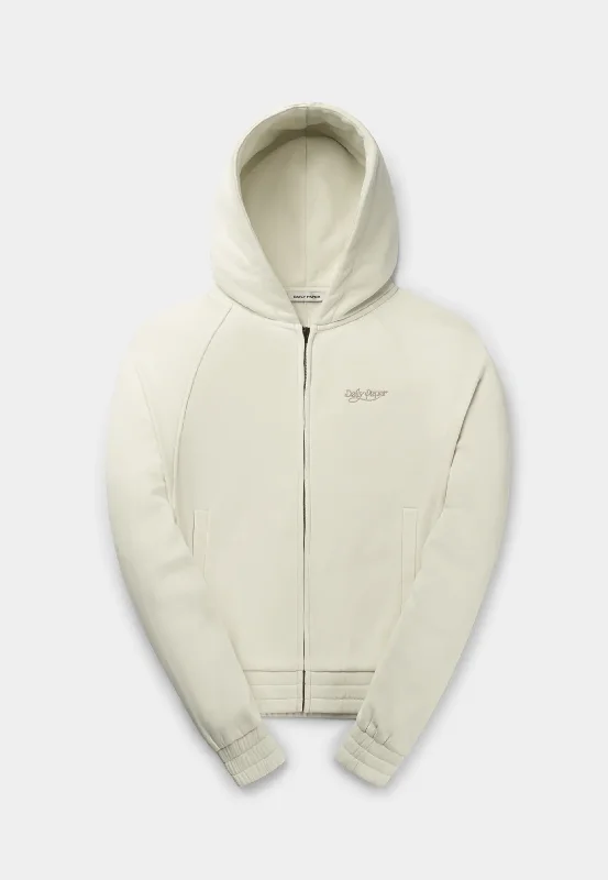 Daily Paper Njeri Oversized Zipper Hoodie Frost White