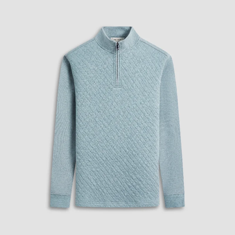 Diamond Quilted Quarter-Zip Pullover