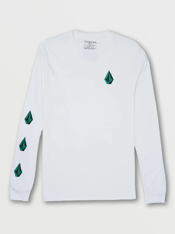 Iconic Stone Long Sleeve Tee - White