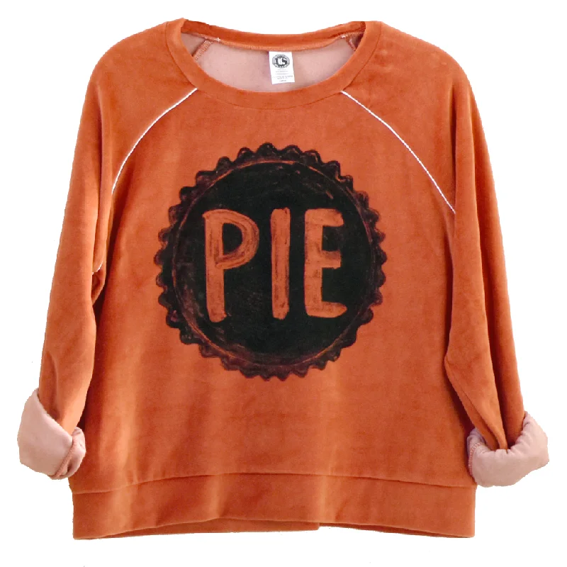 Ladies Orange Crop Top Velour Track Sweatshirt