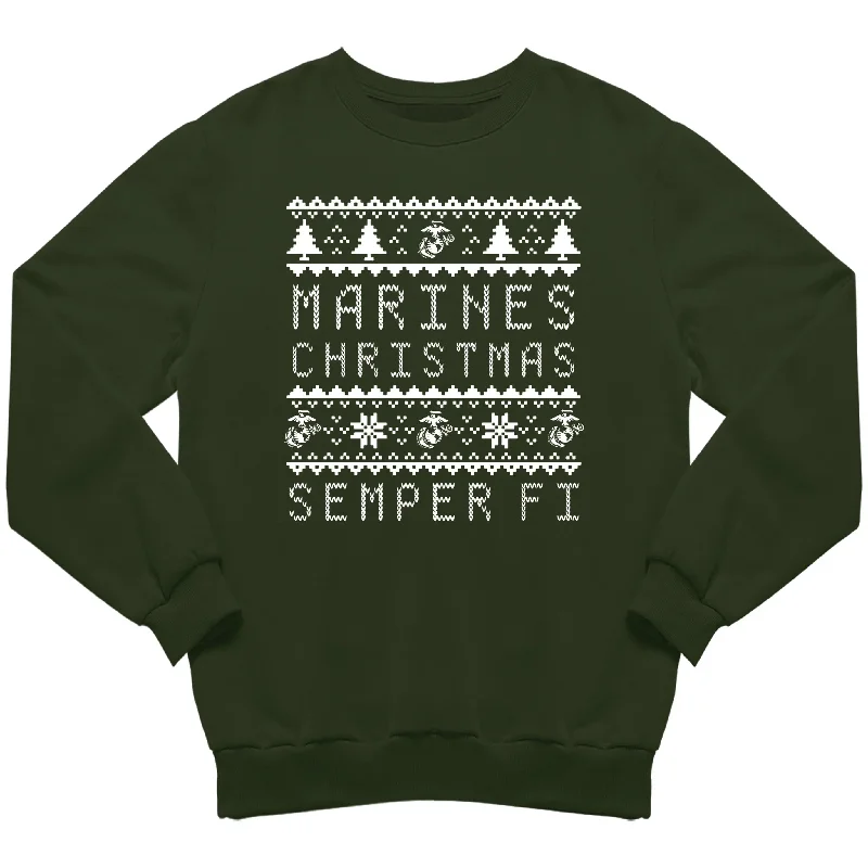 Marines Christmas Sweatshirt Forest Green