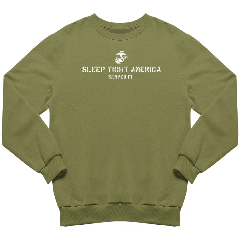 Marines Sleep Tight America Military Green  Sweatshirt