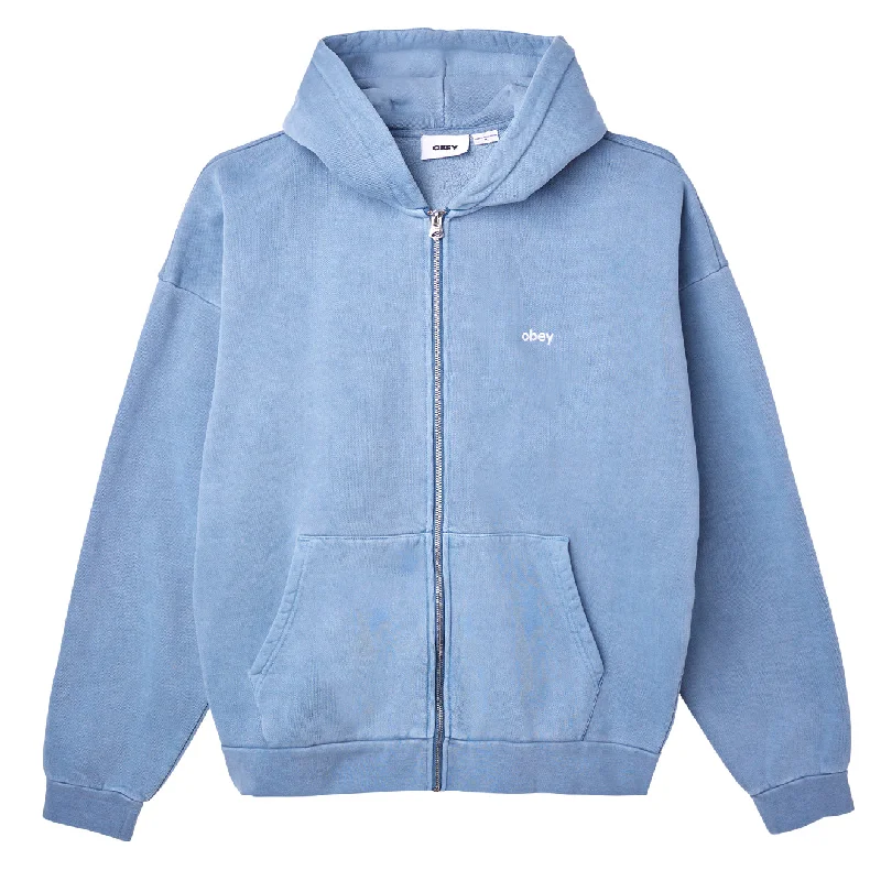 Obey Lowercase Pigment Zip Hood Pigment Coronet Blue