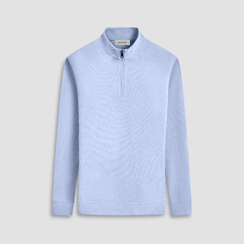 Reversible Pique/Fishermen Knit Quarter-Zip Pullover