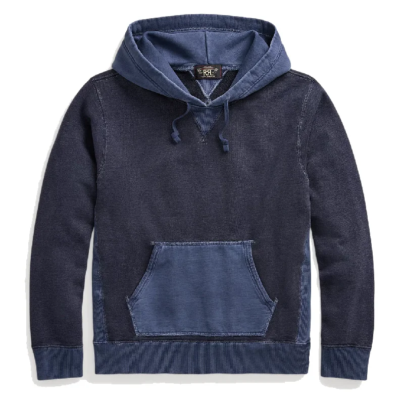 RRL by Ralph Lauren Garment-Dyed French Terry Hoodie Navy Multi