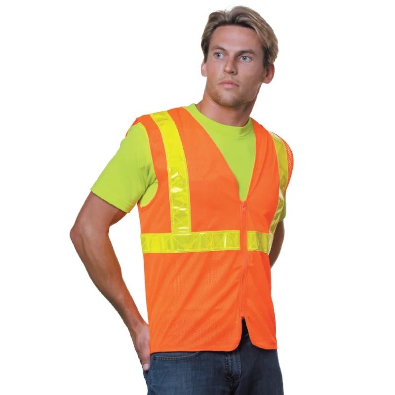 BAYSIDE® MADE IN USA Hi-Vis Mesh Safety Vest - 3780 Orange - ANSI Class 2