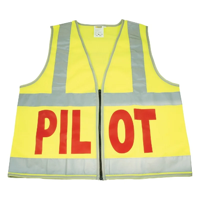 Hi Vis Day/Night Reflective Pilot Vest (Hi Vis Yellow)  V347YDZP