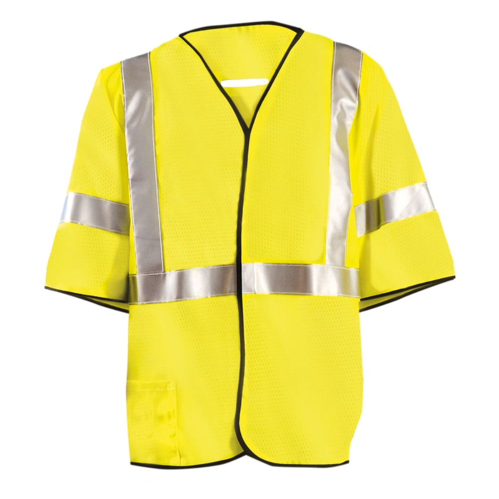 OccuNomix High Visibility Premium Flame Resistant FR Safety Vests - Yellow - Type R Class 3 - FR-VM2213