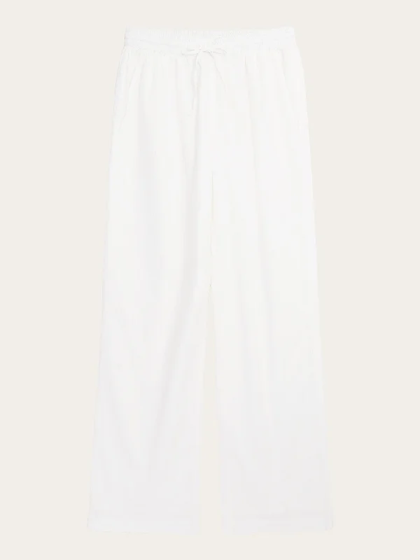 POSEY wide mid-rise stripe structure pants - GOTS/Vegan - Egret