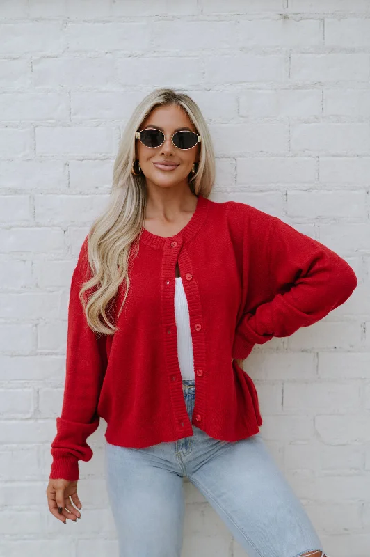 Denver Cardigan-Red