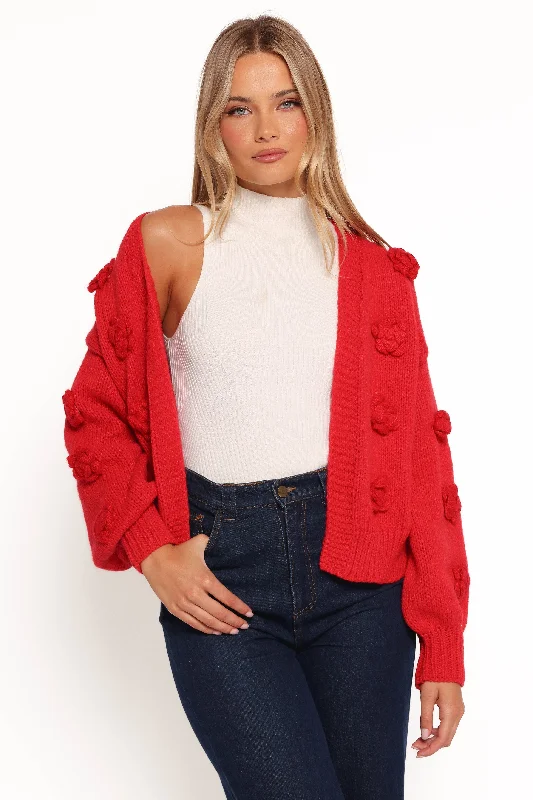 Doralee Rose Cardigan - Red