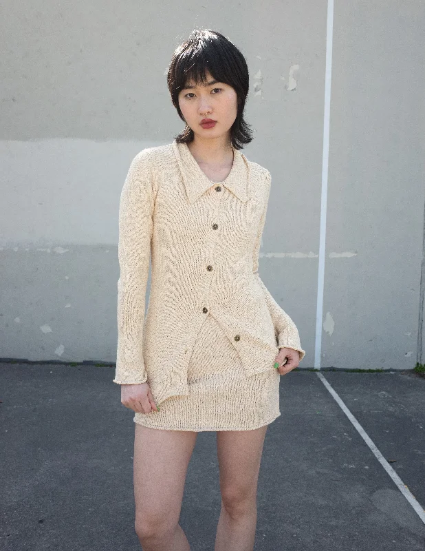 SHADOW SUMMER SWEATER CARDIGAN IN SAND