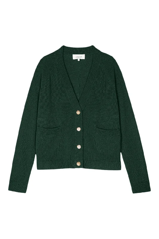 The Great Cashmere Varsity Cardigan in Alpine