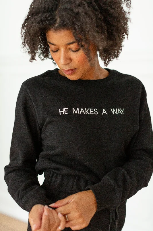 'He Makes a Way' Embroidered Sweatshirt