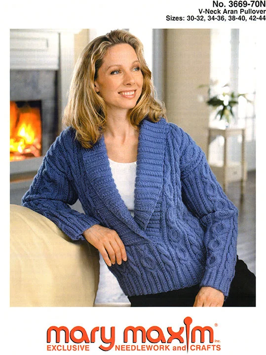 V-Neck Aran Pullover Pattern