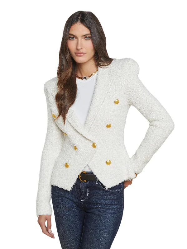 Bethany Knit Blazer - Ivory/Gold