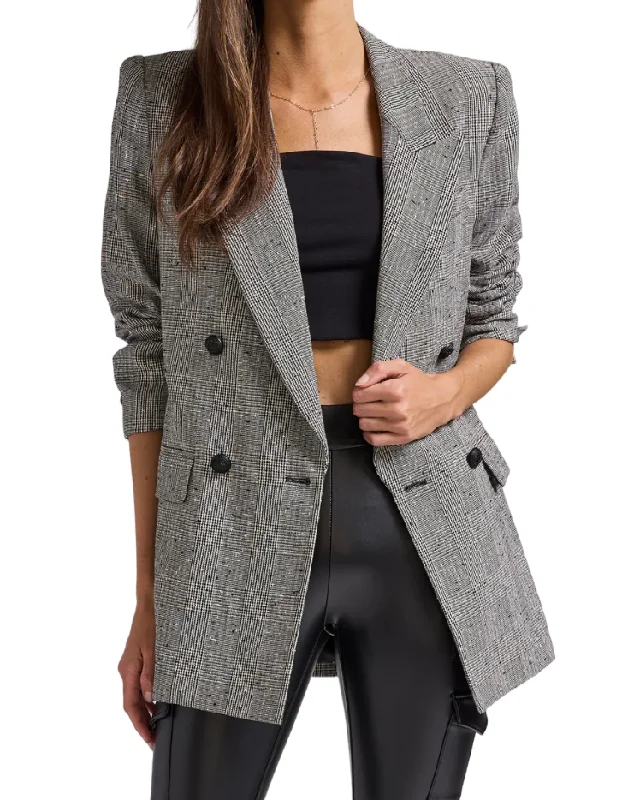 Penelope Plaid Blazer - Black/Grey