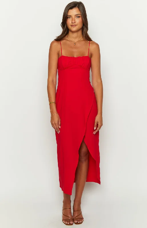 Kirrily Red Midi Dress